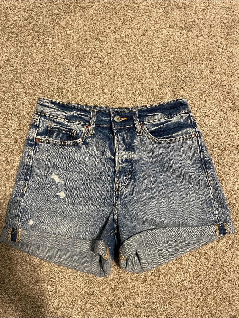 Old Navy Light Blue Rolled-Hem Denim Shorts